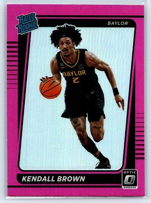 Kendall Brown 2022 Panini Chronicles Draft Optic Rated Rookie Pink RC Baylor #16 - Image 1 of 2