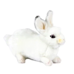White Bunny Rabbit Hansa Realistic Soft Animal Plush Toy 20cm **FREE DELIVERY** - Picture 1 of 2