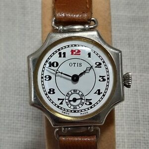 Vintage Automatic Watch Otis Swiss Movement Nickel Silver Octagonal Running 