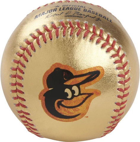 Baltimore Orioles Rawlings Gold Leather Baseball Cover
