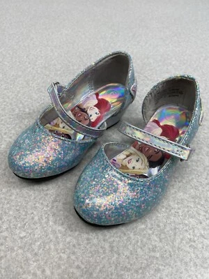 Disney Princess Girls Toddler Shoes Size 6 Silver Glitter Ballet Mary Jane Heels - Image 1 of 4