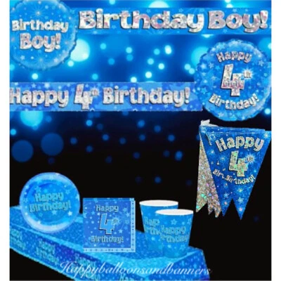 OAKTREE Age 4 / 4th Birthday Party Blue Themed Party Decorations & Table Decorations