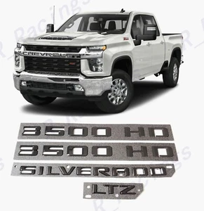 Gloss Black Doors 3500HD Tailgate Silverado LTZ Emblems 2019-2023 Silverado 3500 - Picture 1 of 7