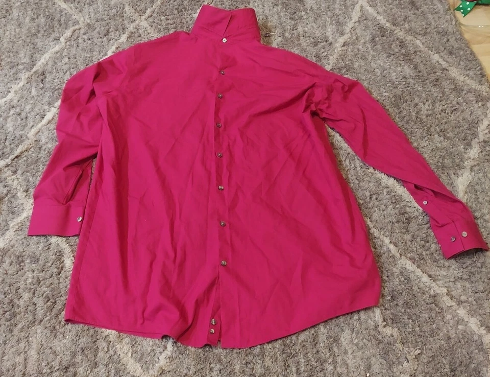 Camisa de Vestir J Ferrar Para Hombres Magenta Calce Ajustado Botón Frontal Talla XL 17-17.5 34-35 Foto 1 de 1