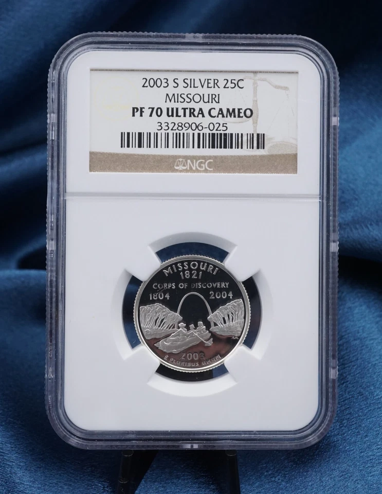 2003-S Quarter MO Silver Proof Coin NGC Ultra Cameo San Francisco PF70 CN676 - Image 1 of 2