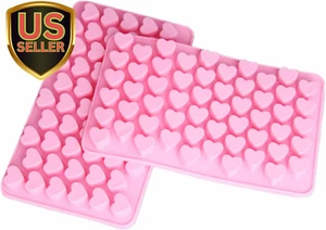 Mini Silicone Heart Shape Ice Cube Candy Chocolate Mold (Pack of 2) - Picture 1 of 1