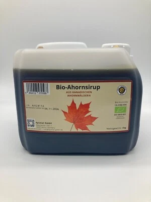 APIMIEL GMBH (EUR 15,11/kg) Sciroppo di acero biologico dal Canada 4kg in tanica