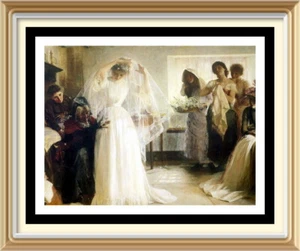 Vintage Style Portrait Victorian Bride WEDDING MORNING Wall Art Print John Bacon - Picture 1 of 1