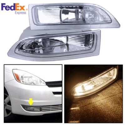 1Pair Front Fog Driving Lamp Light Clear Lens For 2004-2005 Toyota Sienna USA - Image 1 of 4