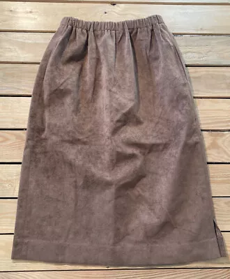 Falda Vintage Vera Maxwell Skinner Ultra Gamuza Hasta la Rodilla Talla S Marrón E3 Foto 1 de 4