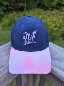 Milwaukee Brewers Women's Pink Bill Adult Adjustable Hat Cap - Picture 1 of 10