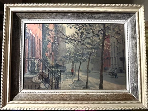Vintage Framed Peter Hayward Impressionist Art Oil Print “Quiet City” - Picture 1 of 4