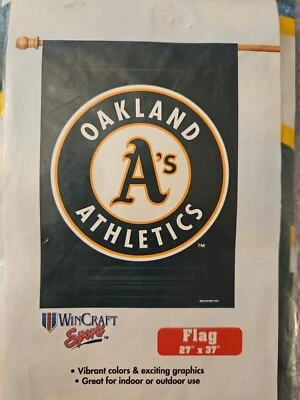 Oakland Athletics Vertical Hanging Flag 27" x 37" 2002 MLB New USA  - Image 1 of 4