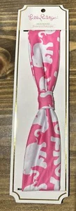 Lilly Pulitzer Headband Knotted Stretch 2" Wide Featured In Tusk In Sun Pink NEW - Picture 1 of 2