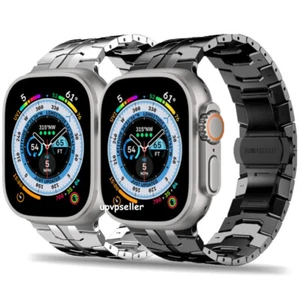 Steel Strap For Apple Watch 49mm Series 8/7/6/5/4/SE Metal iWatch Band Bracelet - Picture 1 of 20