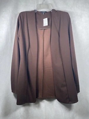 Blazer tejido Papaya frente abierto mujer talla M manga larga marrón Foto 1 de 4