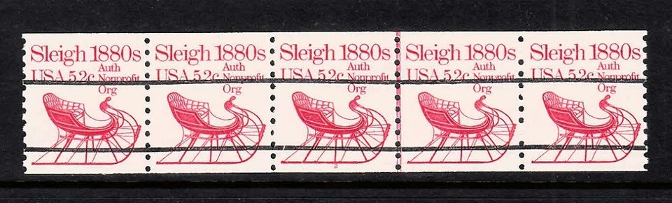 USA PNC SC# 1900a SLEIGH 5.2c. PC NON PROFIT ORG. PL# 2 WATER ACTIVATED PNC5 MNH - Image 1 of 1