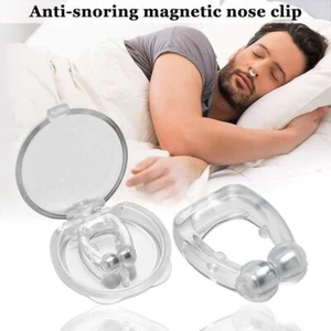 Magnetic Sleep Stop Snoring Device Nose Clip Silicone Breath Corrector - Picture 1 of 10