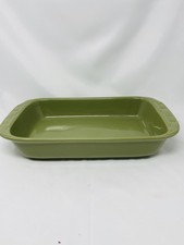 Longaberger Pottery Woven Traditions Sage Casserole Baking Dish 9 x 13