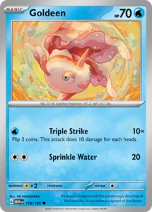 Reverse Holo Goldeen 118/165 Common Scarlet & Violet 151 Pokemon card - Picture 1 of 1