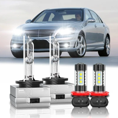 For 2007-2009 Mercedes Benz W221 S550 Xenon HID LED Headlights Fog Bulbs - Image 1 of 4