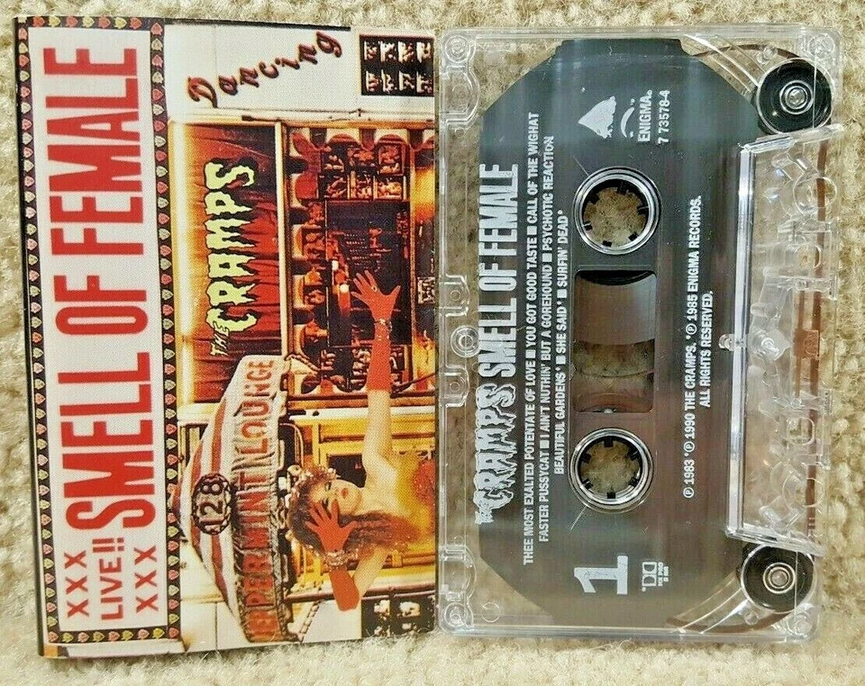 Vintage 1990 Cassette Tape The Cramps Smell of Female Enigma Records Foto 1 de 4