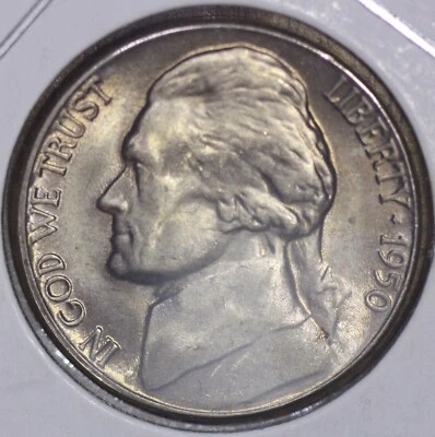 1950 D GEM BU W/FULL STEPS! Toned Jefferson Nickel X256 - Image 1 of 3