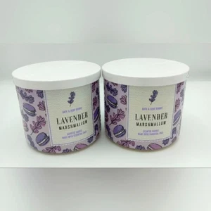 2 Stück Bath & Body Lavendel Marshmallow 3 Docht Kerzen NEU - Bild 1 von 4