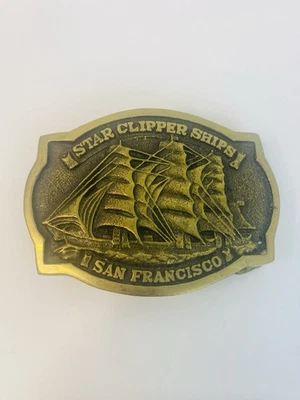 BTS Brass Star Clipper 1978 barcos San Francisco California hebilla de cinturón EE. UU. Foto 1 de 4