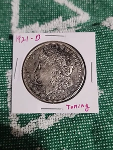 1921 D Nice Toning Morgan Silver Dollar - Picture 1 of 2
