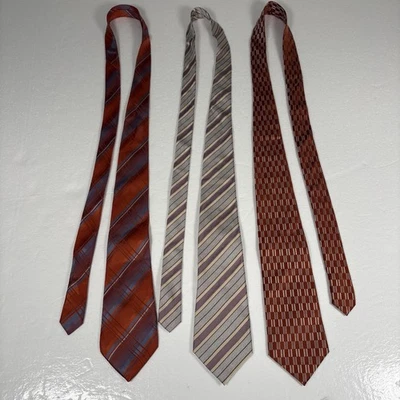 Lote De 3 Corbatas Hombre Vintage Sajonia 100% Seda Foto 1 de 4