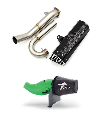 Empire Industries G2 Black Full System Exhaust FCI Intake Kit Kawasaki KFX 450R - Image 1 of 3