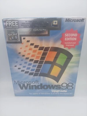 Vintage Microsoft Windows 98 Upgrade *SEALED* New Big Box PC - Image 1 of 4