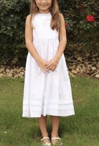 Strasburg Girl’s Vintage White Long Dress Size 14Y Embroidered Flowers Lined - Picture 1 of 13