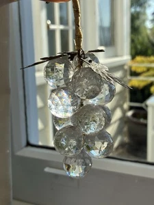 vintage Crystal Look LUCITE Acrylic GRAPE CLUSTER Decorative Ornament - Picture 1 of 11