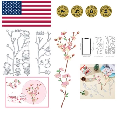 14PCS Branch Cutting Dies 3D Flower Metal Die Cuts for Card Making Leaves Die... - Image 1 of 4