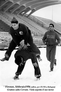 FOTO GRATTON CERVATO ALLENAMENTO NAZIONALE ITALIANA PARTITA FRANCIA  1956 - Picture 1 of 1