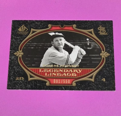 2007 SP Legendary Cuts /550 #190 Rogers Hornsby STL Cardinals BASEBALL Card 8F Foto 1 de 2