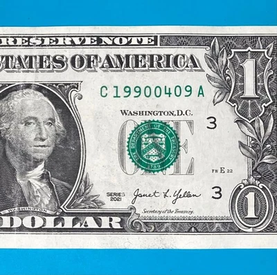 1990 April 9 (C 19900409 A) BIRTHDAY ANNIVERSARY $1 One Dollar Bill . - Image 1 of 4