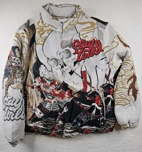 Chaqueta tapiz con estampado de calavera samurai japonés para hombre Rebel Vengeance Stay Wild  - Imagen 1 de 11
