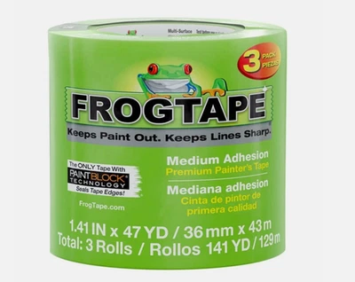 FrogTape 1.41 in. x 47 yd Green Multi-Surface Painter's Tape, PAINTBLOCK, 3 Pack