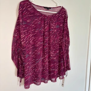 ZAC & RACHEL NEU Rundhals transparente fließende Tunika Damen XL lila türkis pink gefüttert - Bild 1 von 11