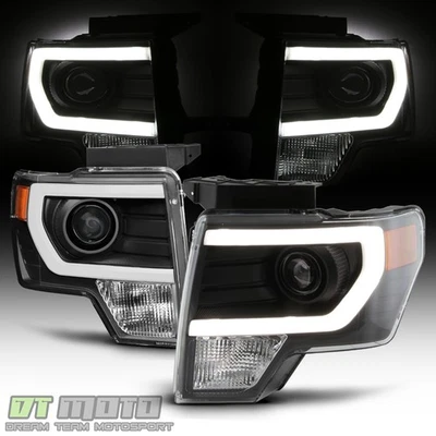 NUEVO Negro 2009-2014 Ford F150 Raptor Tubo LED DRL Proyector Faros Faros Faros Foto 1 de 4