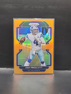 2021 Panini Prizm - Dak Prescott #242 Orange Prizm #d/249 Dallas Cowboys - Image 1 of 3