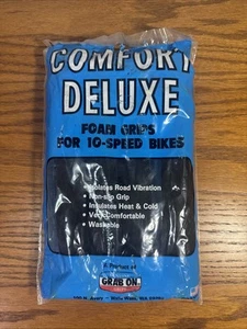Vintage GRAB ON Black Comfort Deluxe Foam Handlebar Grips 10 Speed Bicycle - Picture 1 of 3
