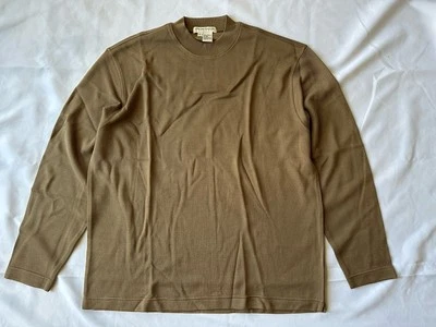 Vtg Per Lui Per Lei By Kukki Men’s Silk Long Sleeve Shirt Large Dark Tan - Image 1 of 4