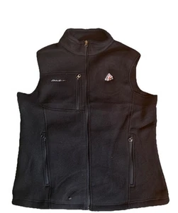 NEW Eddie Bauer Quest Fleece Vest Mens Large Black 100% Polyester Full Zip - Picture 1 of 3