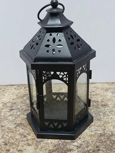 Portavelas de metal para vestíbulo de hobby con vidrio - hexágono - Imagen 1 de 9