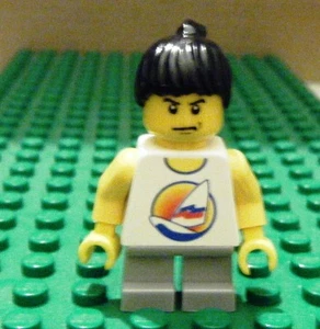 LEGO MINIFIGURE - TOWN - SURFBOARD ON OCEAN FEMALE - NEW - Picture 1 of 1