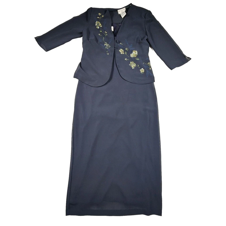 Sleeveless Midi Dress With Matching Jacket Lightweight Lined Womens Size 10P - Image 1 of 4